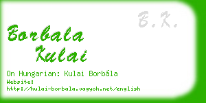 borbala kulai business card